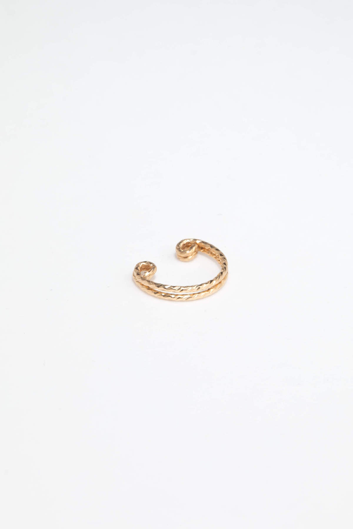 Fake piercing double shine ring