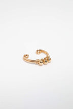 Faux piercing Théa à plat, perles d'or lisses de 2 mm sur anneau