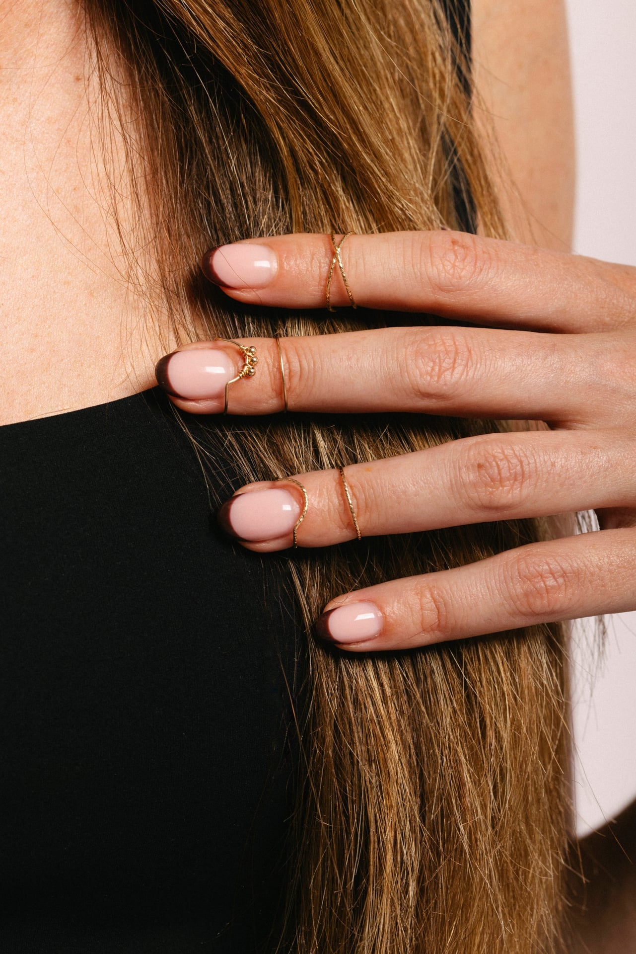 Coffret trois bagues d'ongle