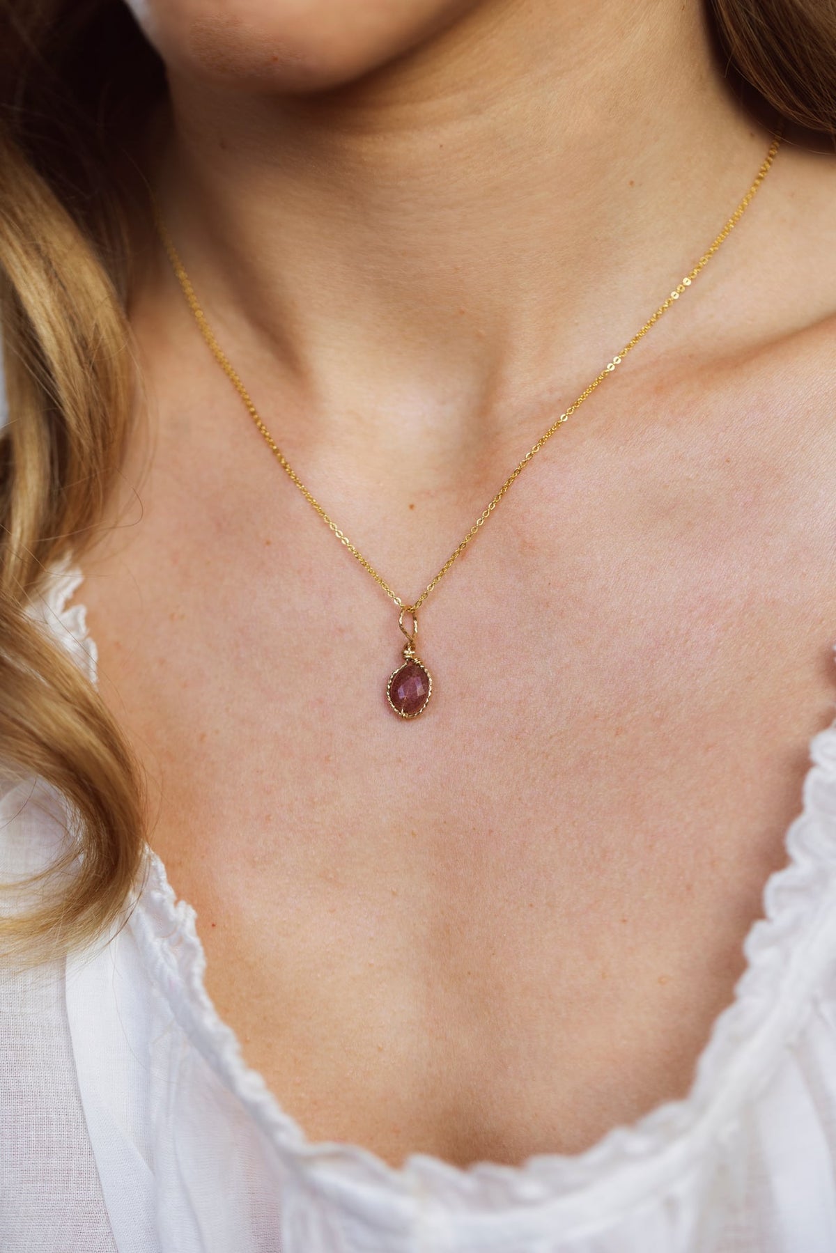 Pendentif Victoire - Quartz fraise rose