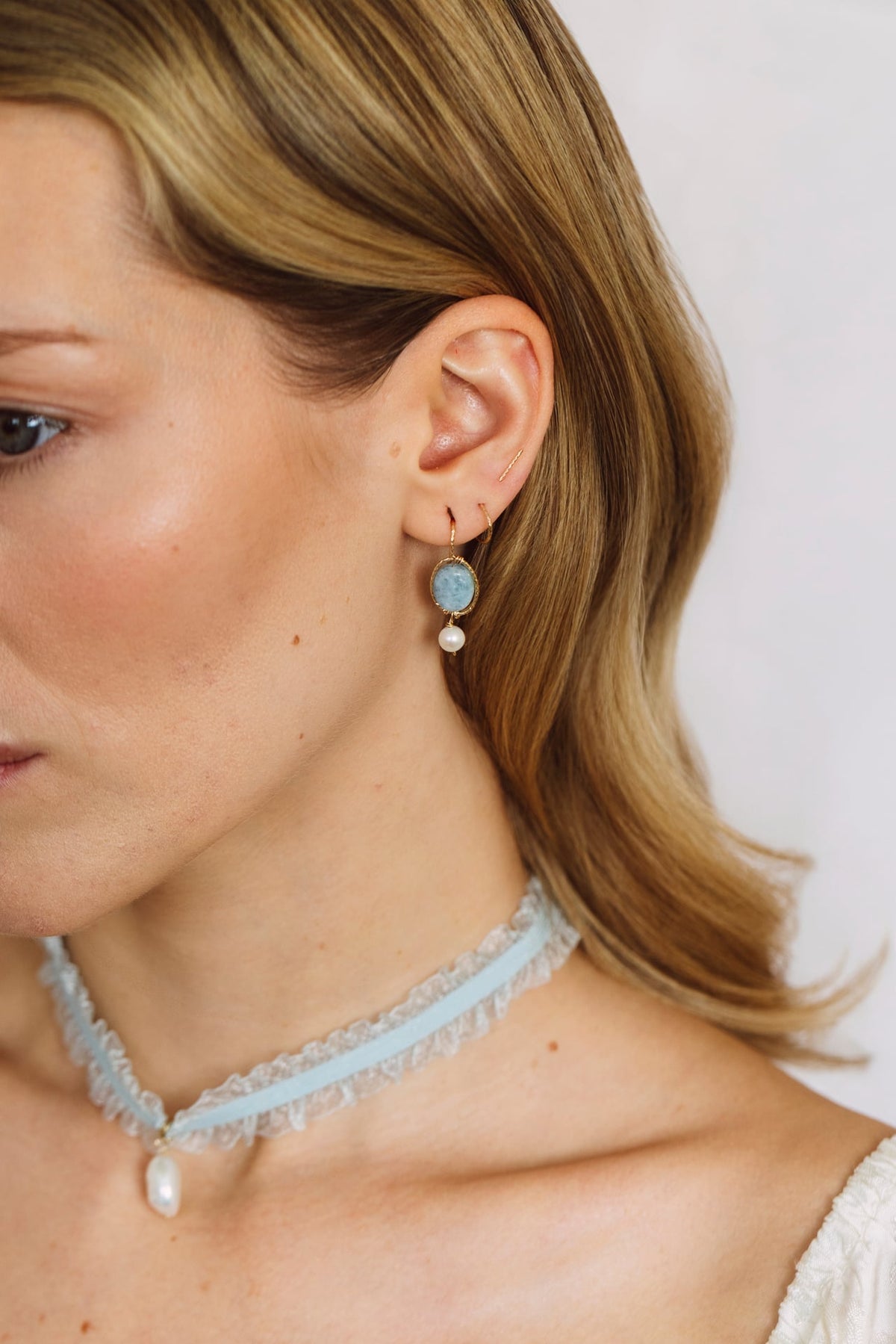 Boucles d'oreilles Victoire - Aigue marine