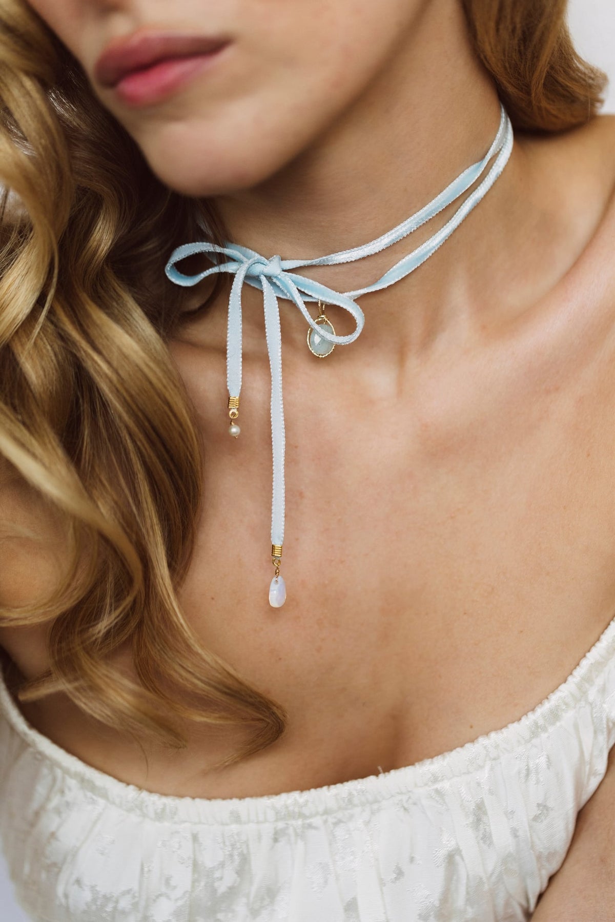 Collier Antoinette - Bleu clair