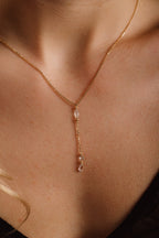 Riviera long necklace - 750‰ Gold - White diamond