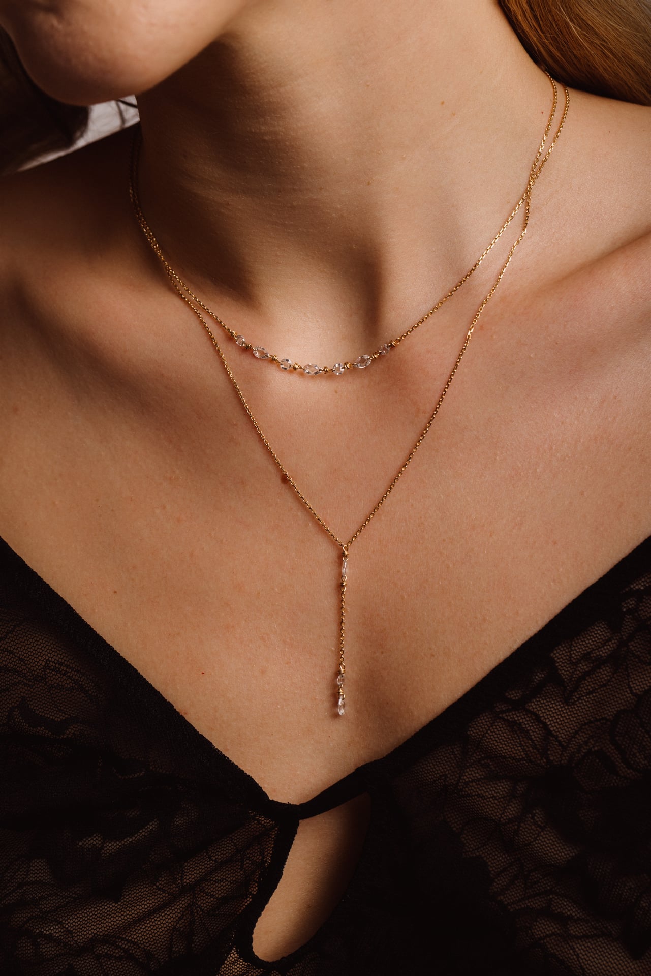 Collier long Riviera - Or 750‰ - Diamant blanc