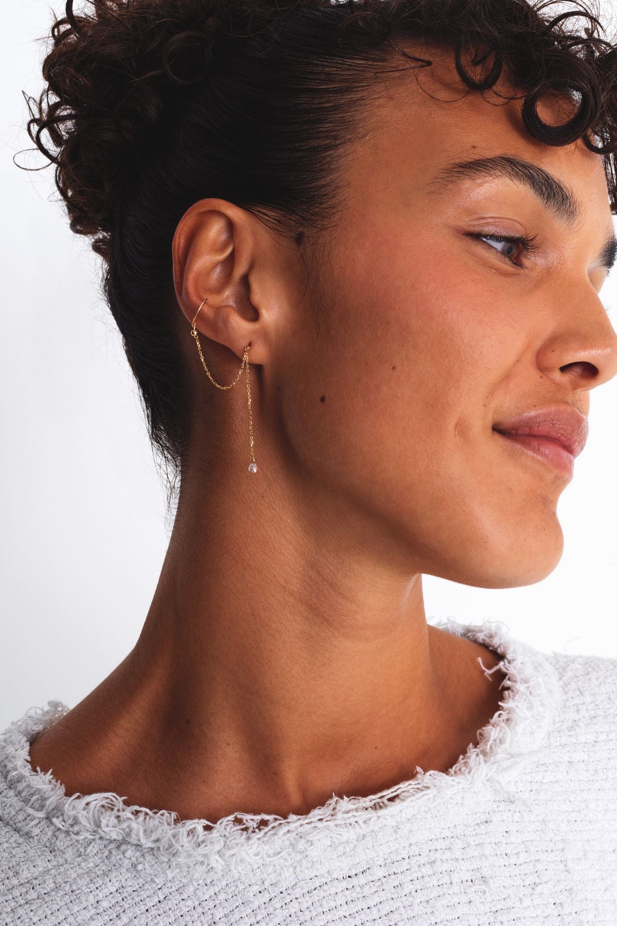 Boucle d'oreille Cléa - Or 750‰ - Diamant blanc