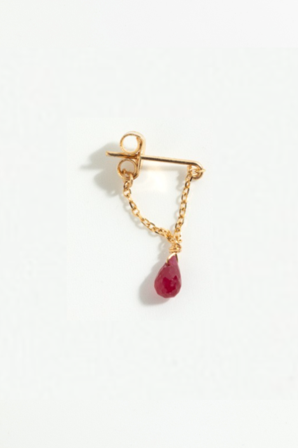 Boucle d'oreille Mia - Or 750‰ - Saphir rose foncé