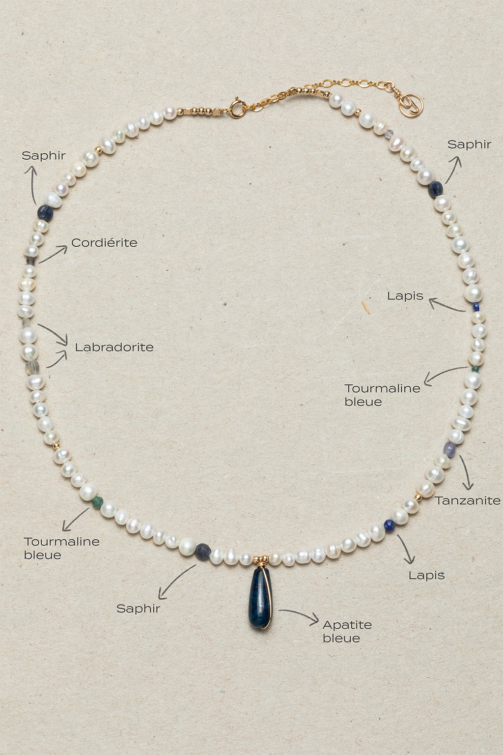 Collier Joumana - Azur