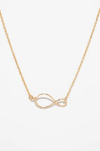 Collier Infini à plat, chaîne dorée nouée en signe de l'infini