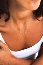 Luna Necklace - 18k Gold - White Diamond &amp; Cultured Pearl