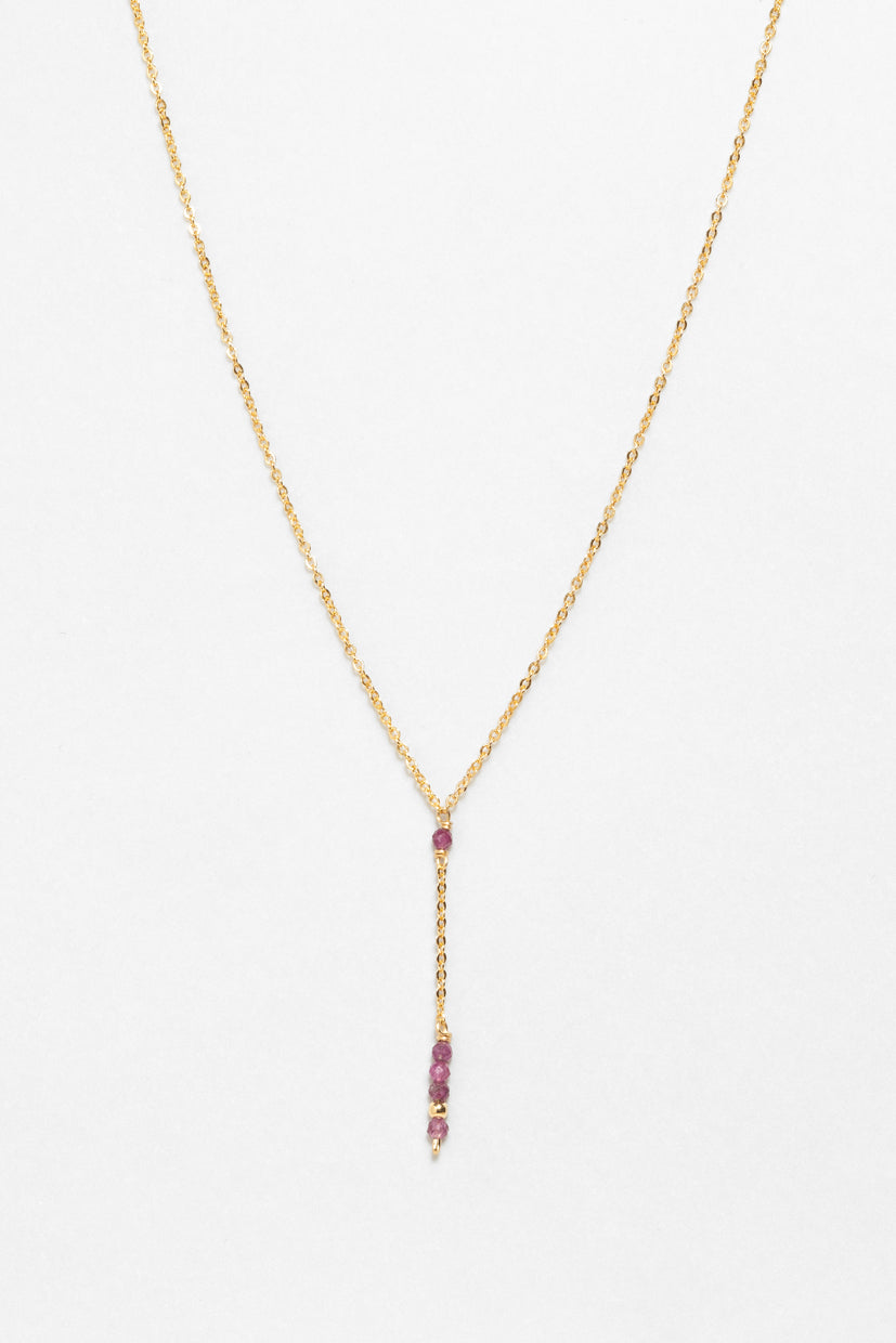 Collier long Théa - Rubis