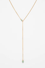 Collier Vice versa Stella émeraude à plat, chaîne coulissant dans un anneau fin