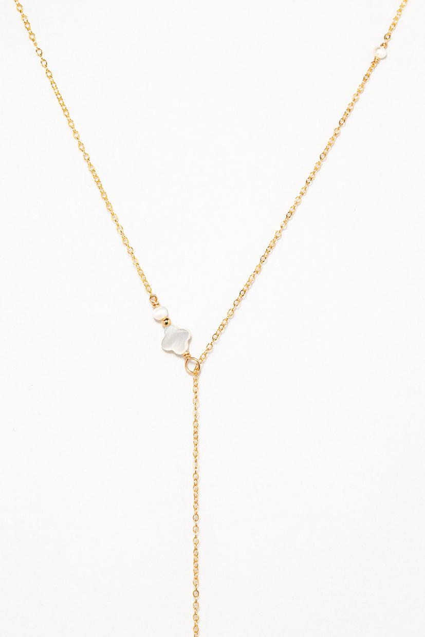 Swan Adjustable Necklace - Mother of Pearl