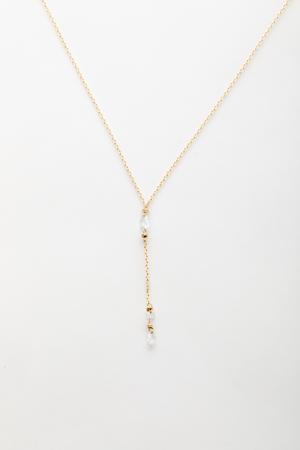 Riviera long necklace - 750‰ Gold - White diamond