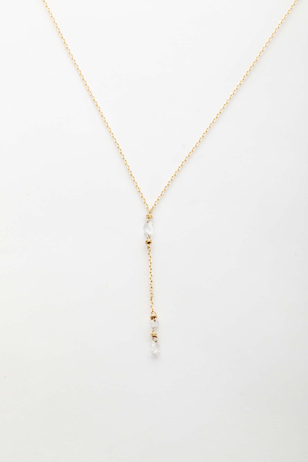Riviera long necklace - 750‰ Gold - White diamond