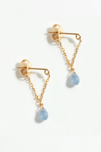 Mia essential chain earrings - 750‰ gold Sapphire of your choice