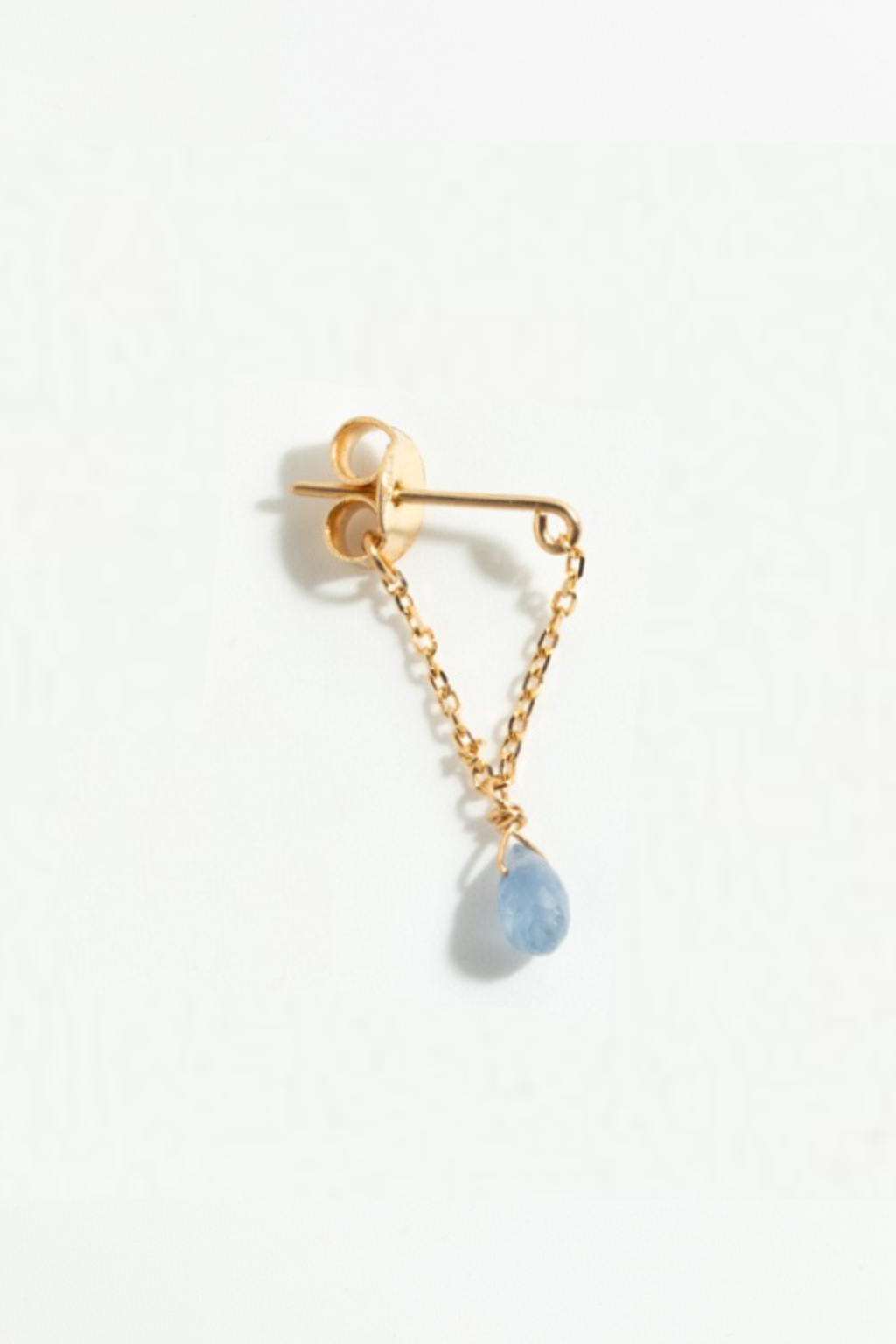 Boucles d'oreilles chaîne Mia essentiel - Or 750‰ Saphir bleu clair