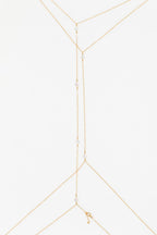 Bijou de corps Étoile à plat, chaîne d'or laminé et étoiles de nacre