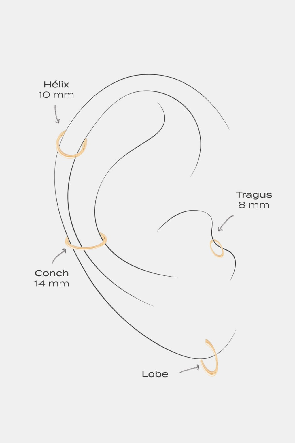 Piercing Diana - Saphir - Or 750‰