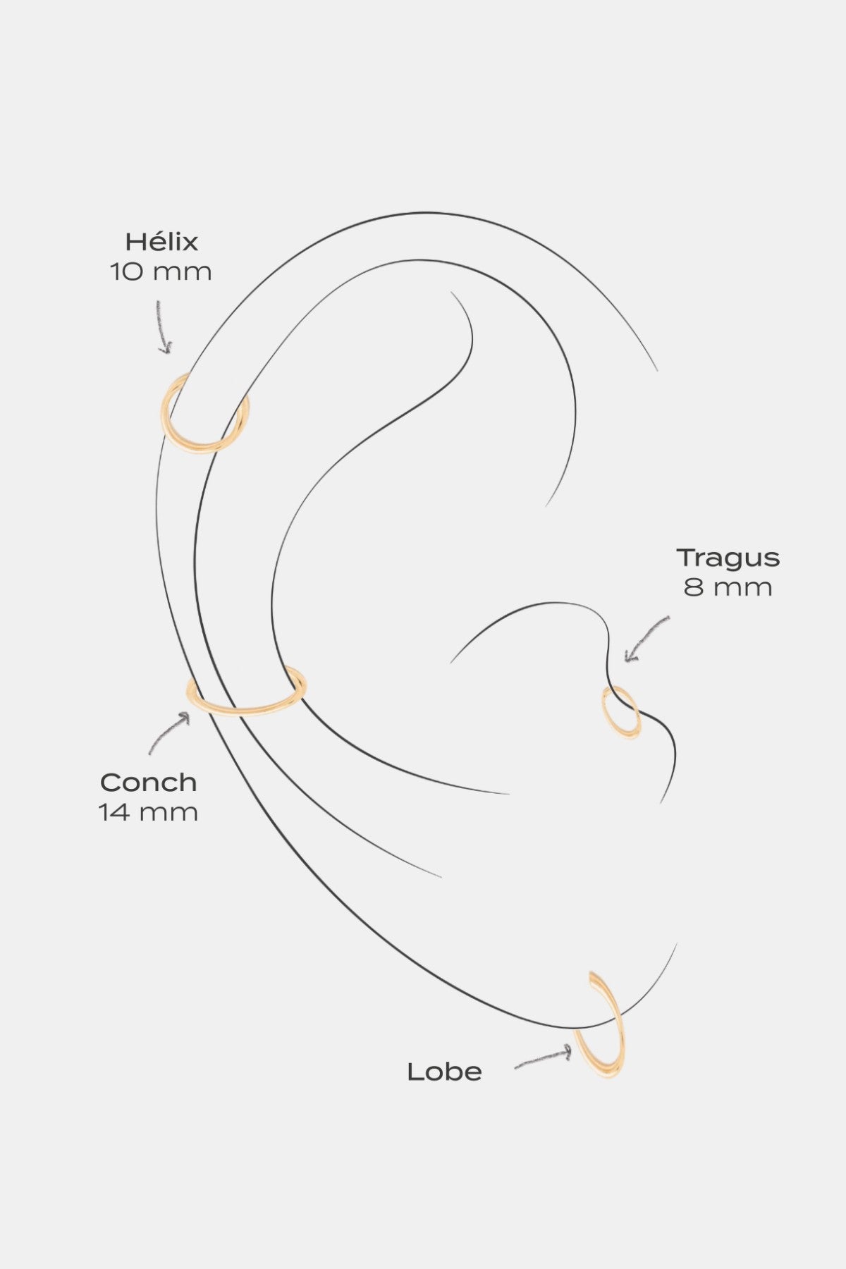 Piercing Diana - Saphir - Or 750‰