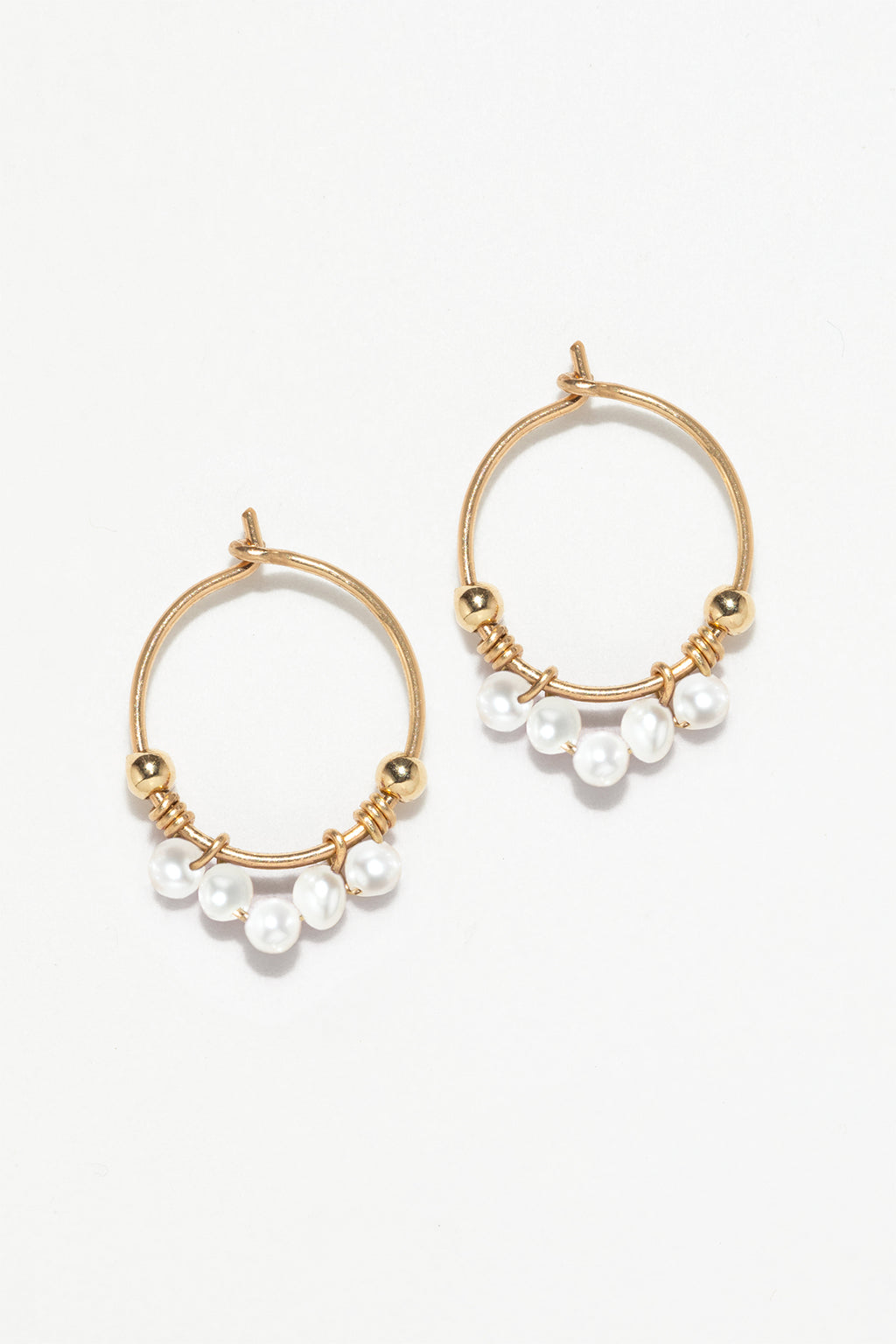 Mini lace creoles - Cultured pearls