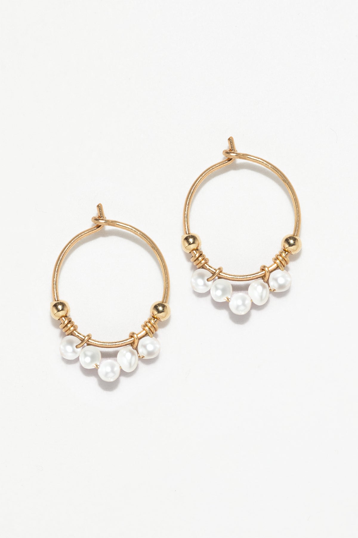 Mini lace creoles - Cultured pearls
