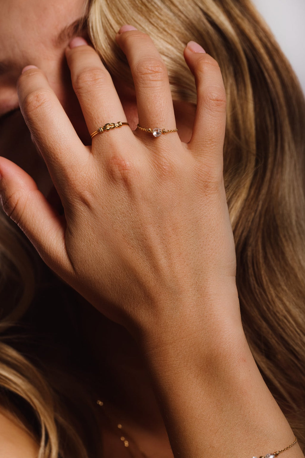 Bague chaînette Oriana - Or 750‰ - Diamant blanc