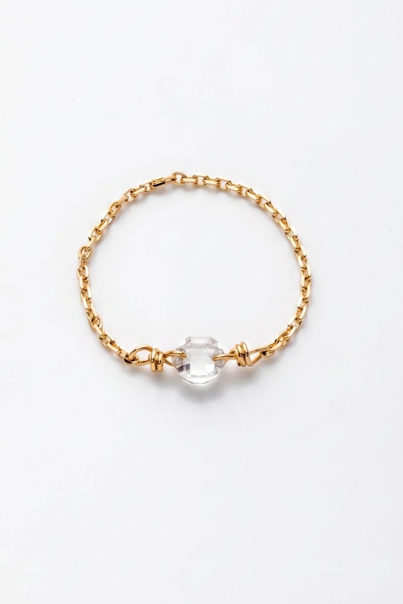 Bague chaînette Oriana - Or 750‰ - Diamant blanc