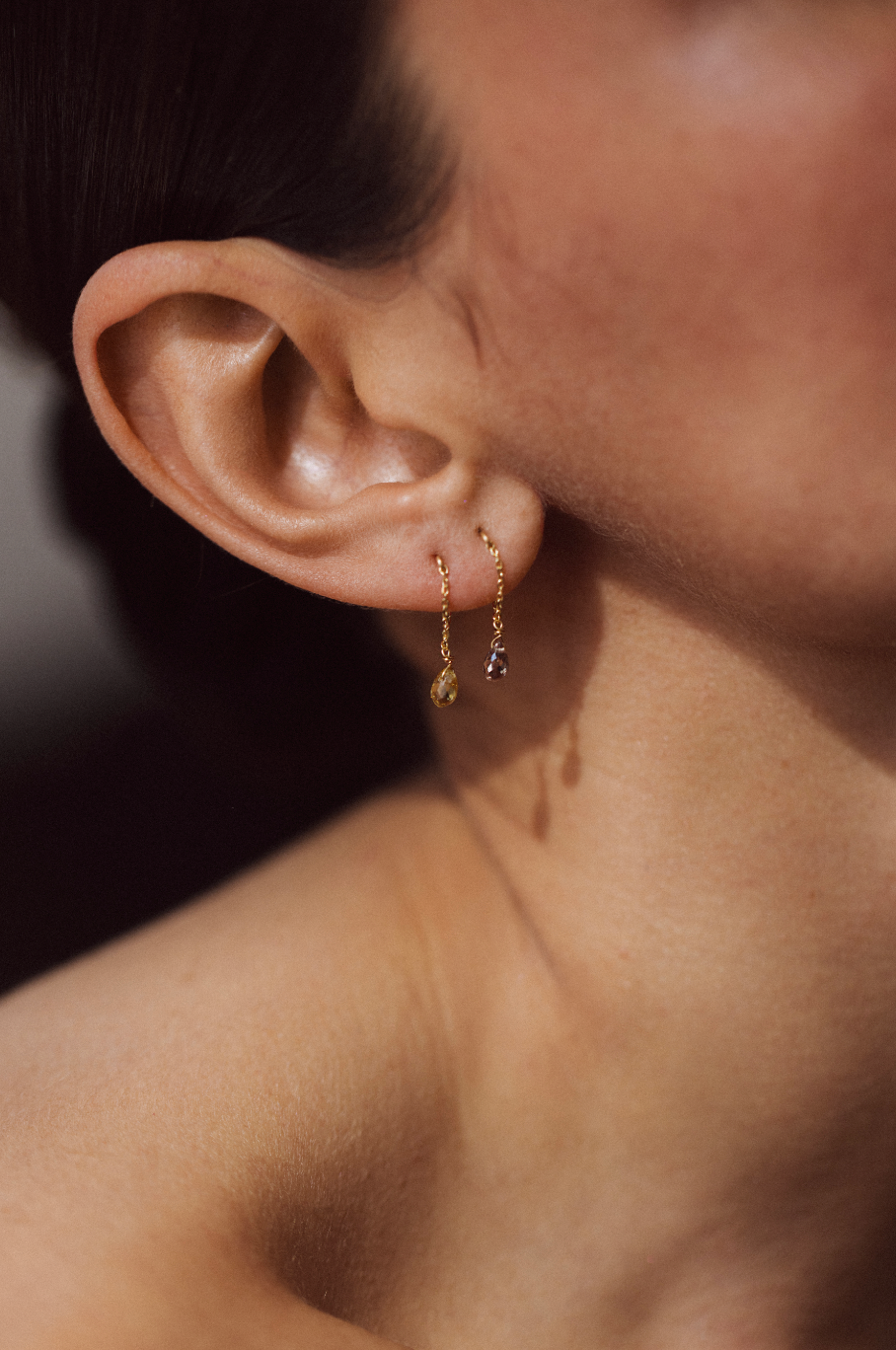 Mia Earring – 750‰ Gold – Orange Sapphire