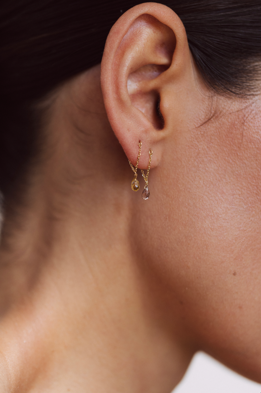 Mia Earring – 750‰ Gold – Orange Sapphire