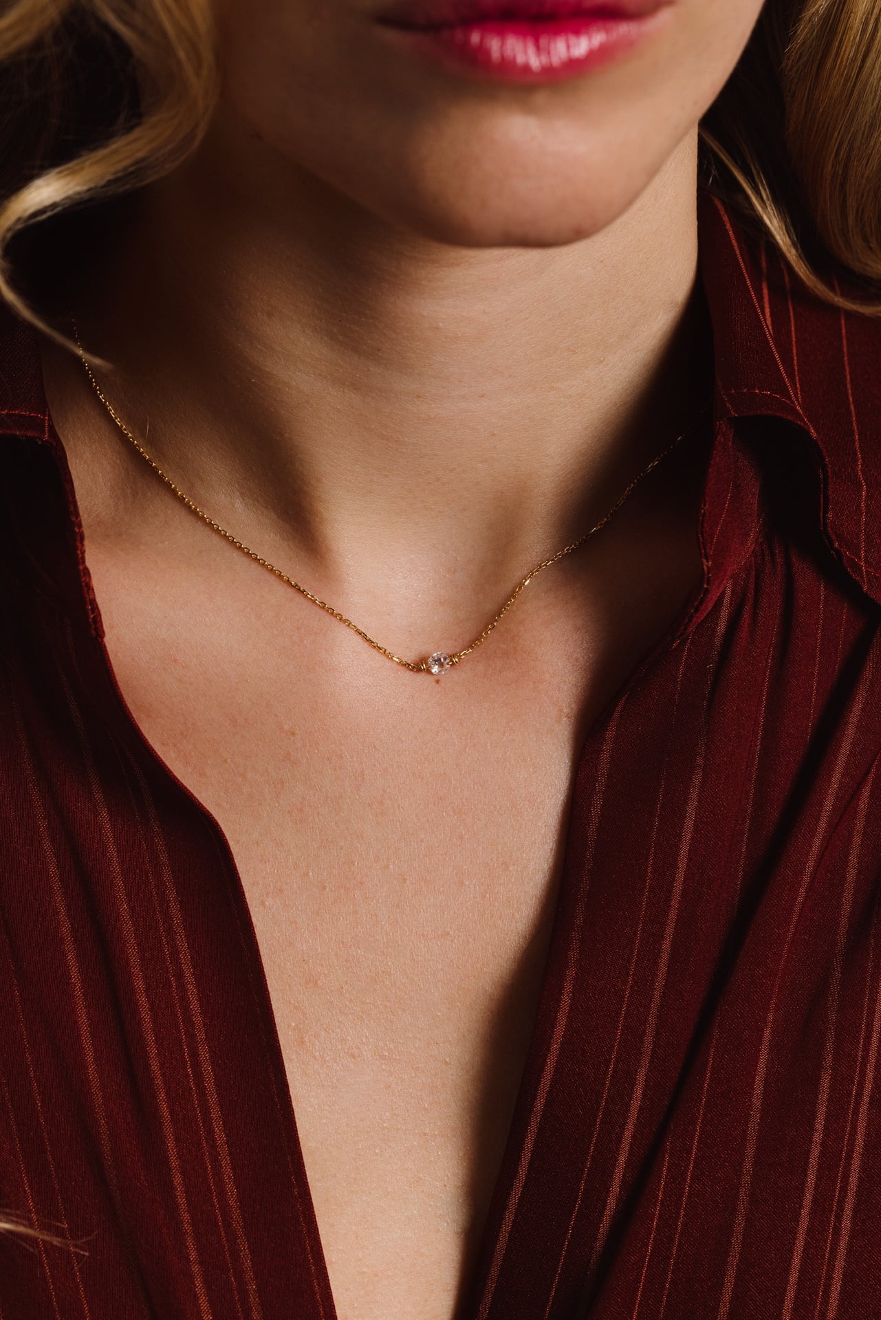 Collier court Oriana - Or 750‰ Diamant blanc