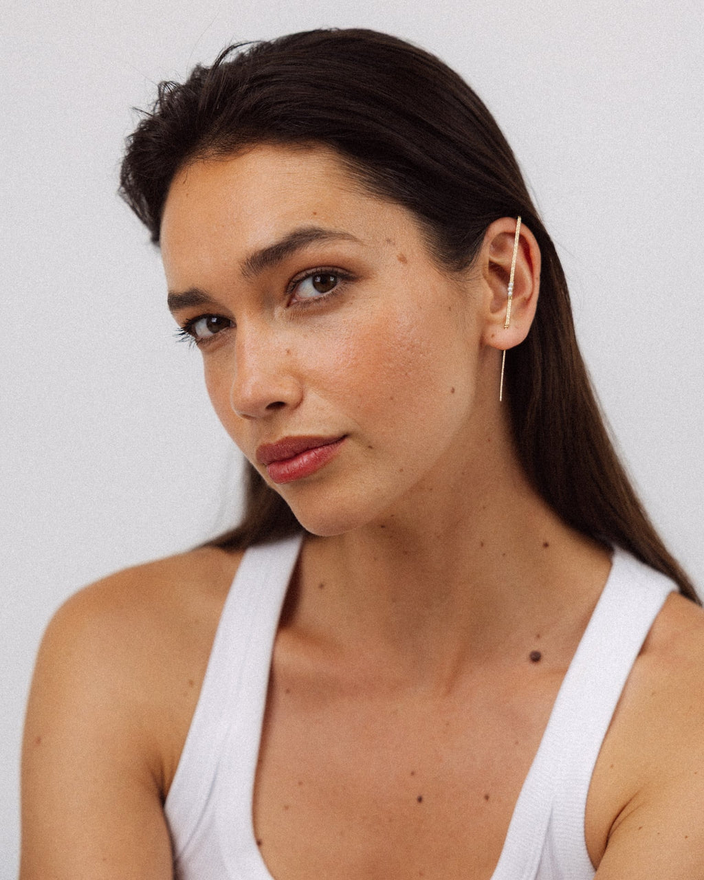 Bijou d'oreille traversant - Perle de culture