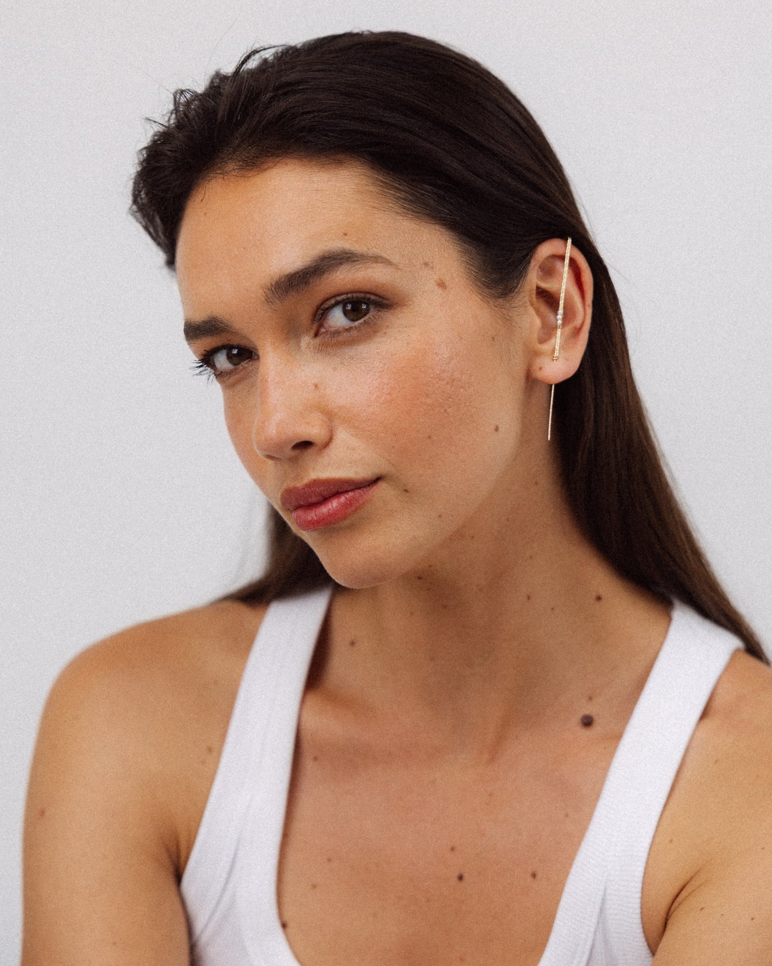 Bijou d'oreille traversant - Perle de culture