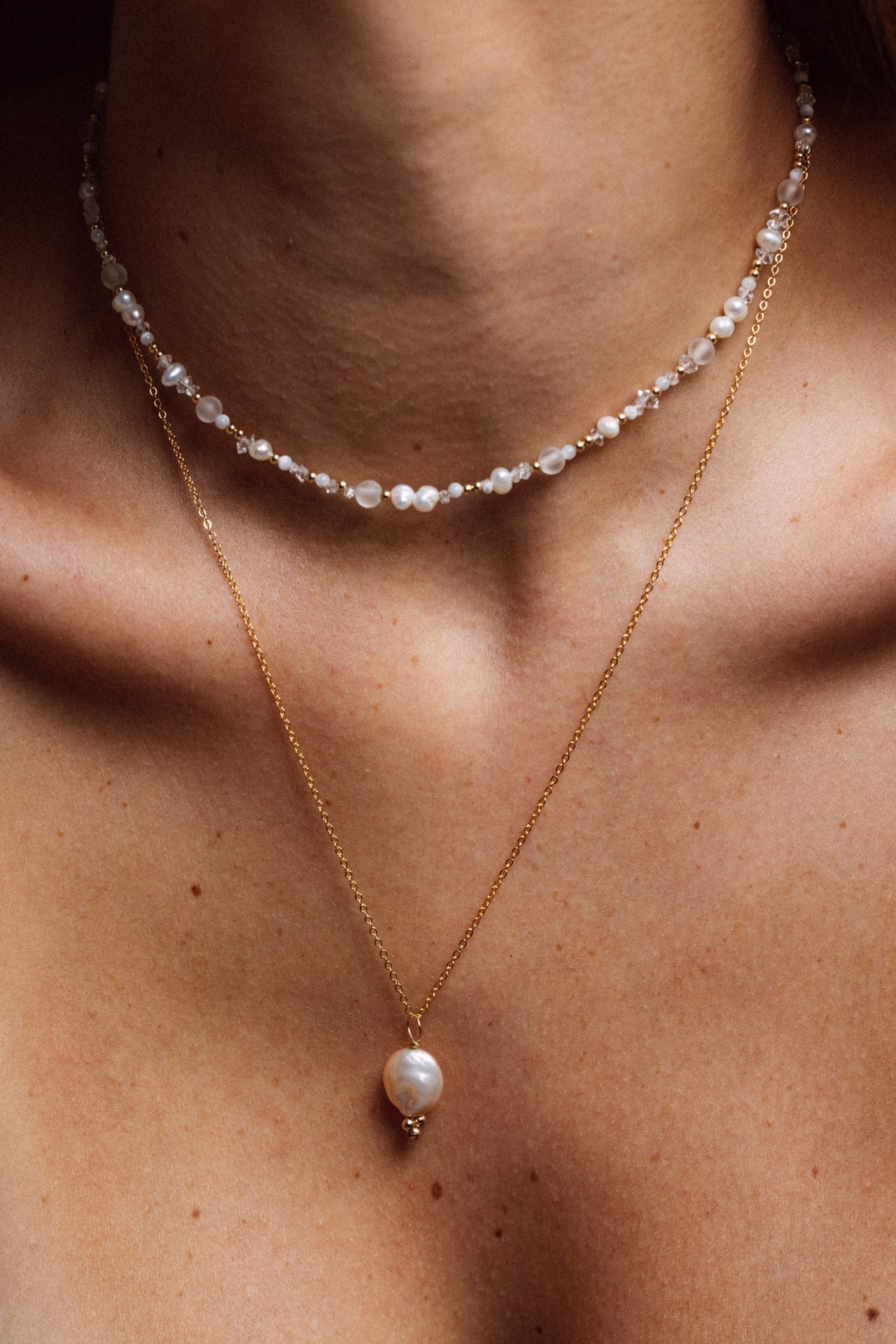 Large Bell Pendant - Cultured Pearl