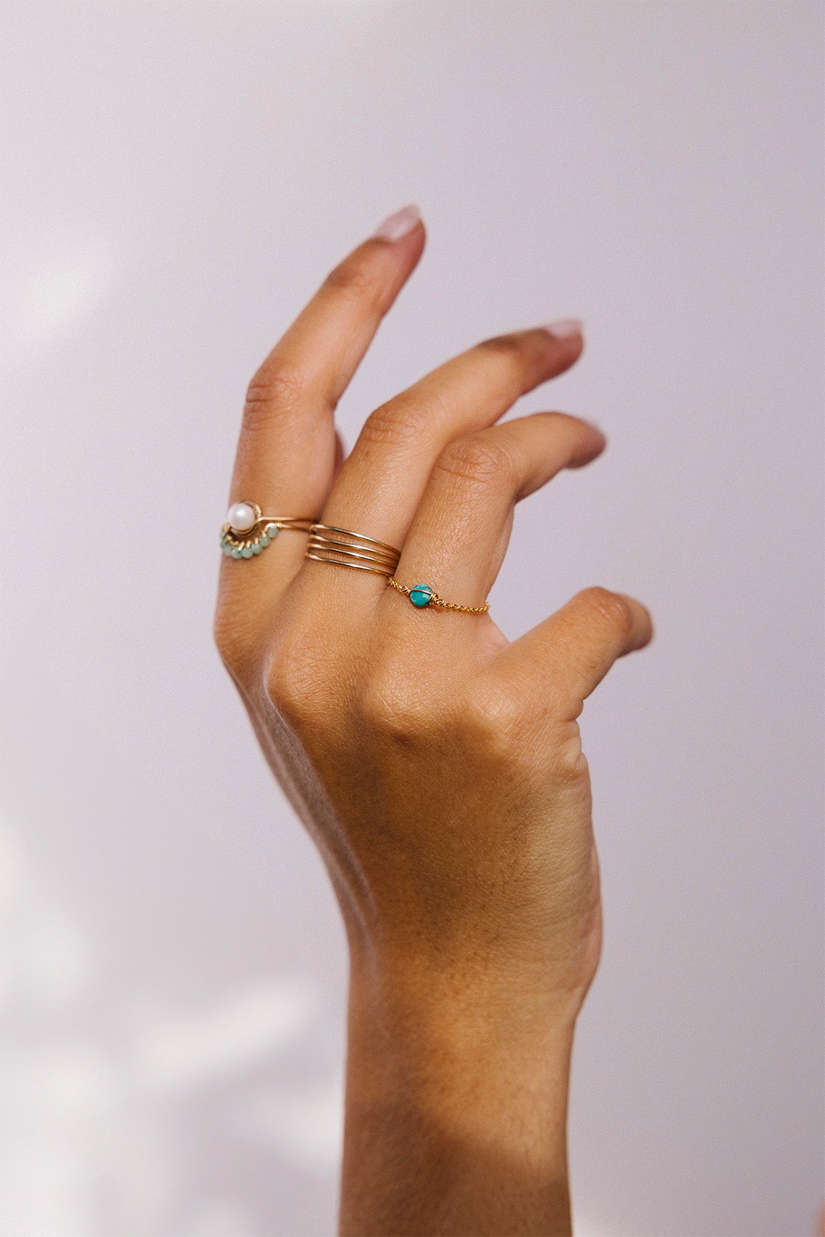 Stella chain ring - Turquoise