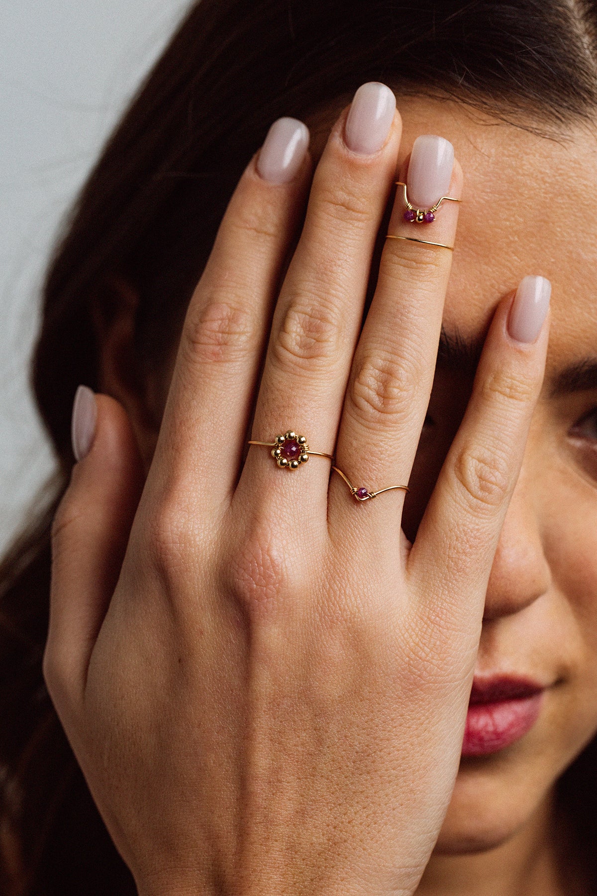 Chevron Ring - Ruby