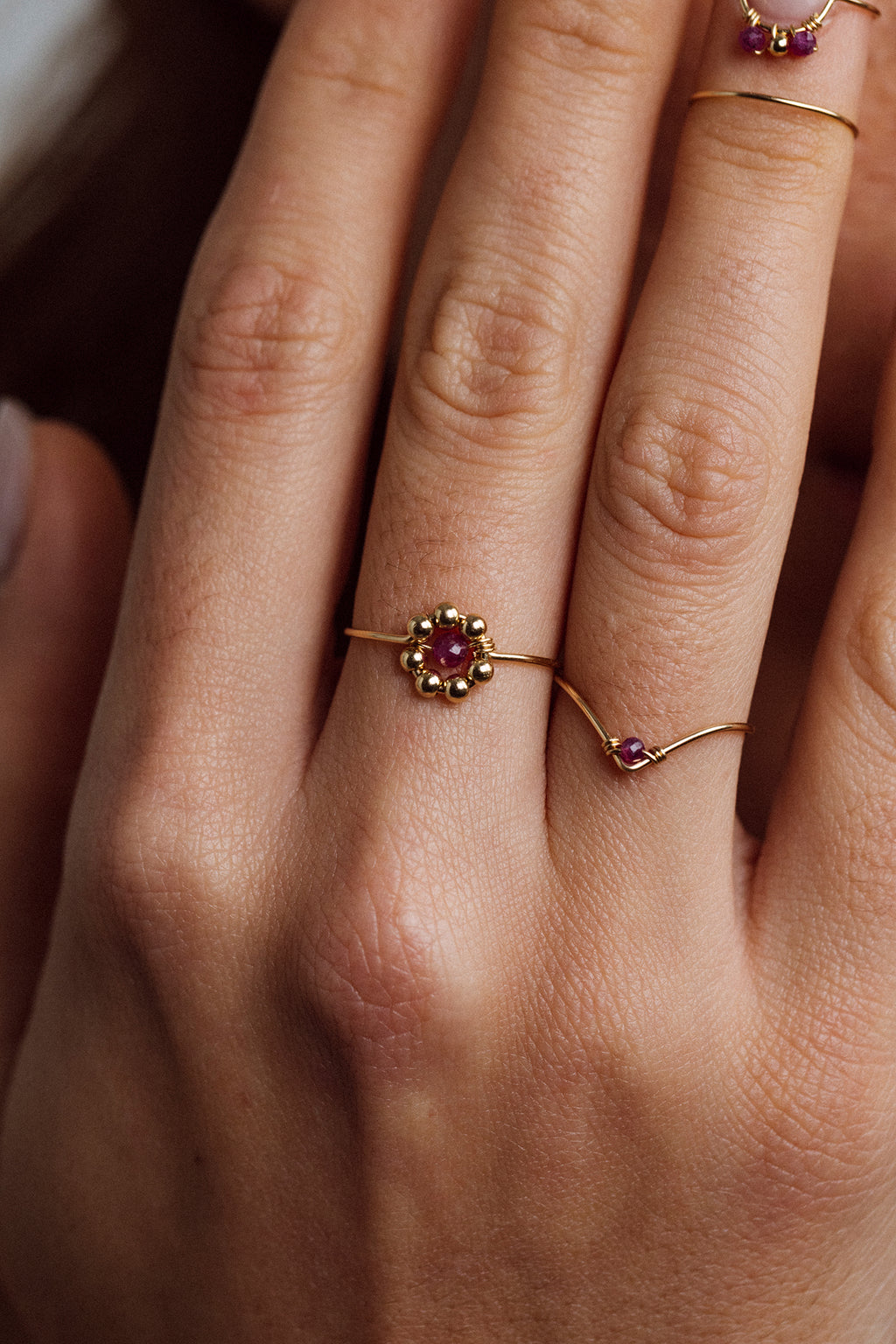 Daisy Ring - Ruby