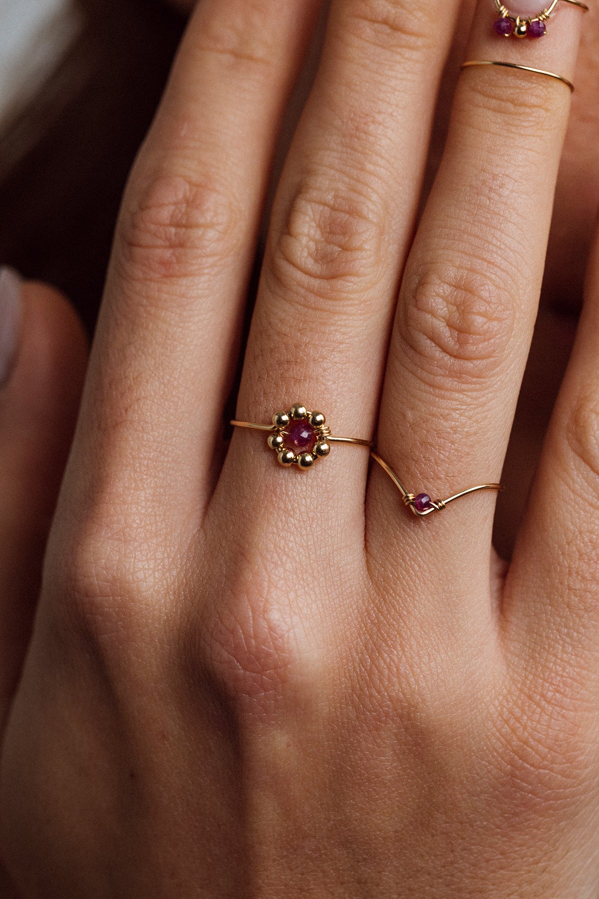 Daisy Ring - Ruby