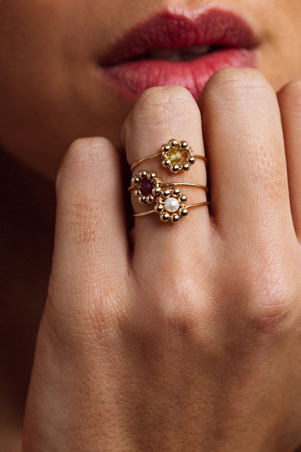 Daisy Ring - Ruby
