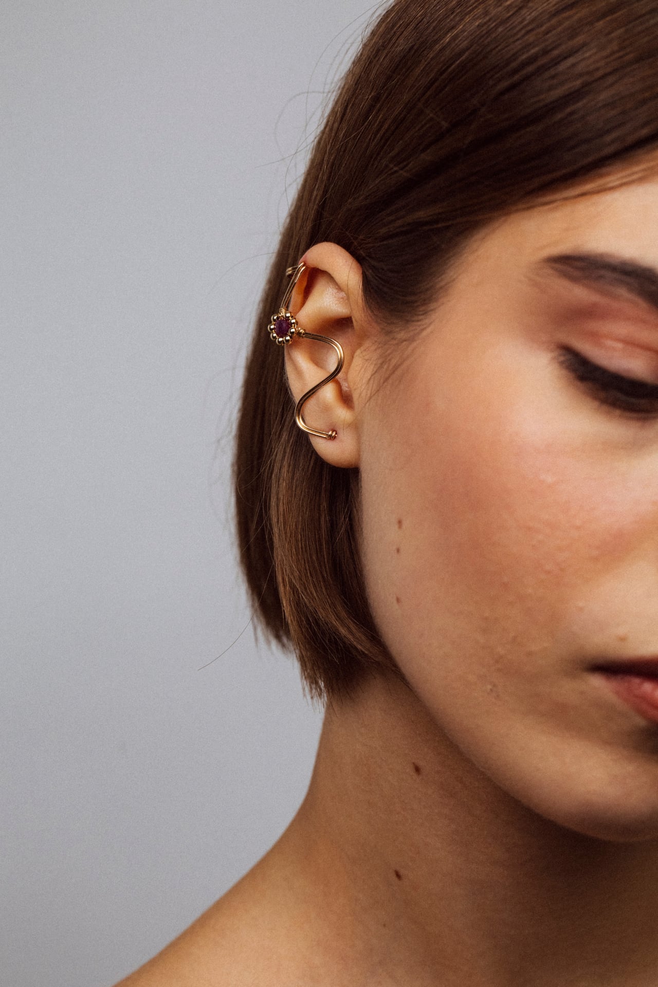 Bijou d'oreille Daisy - Rubis