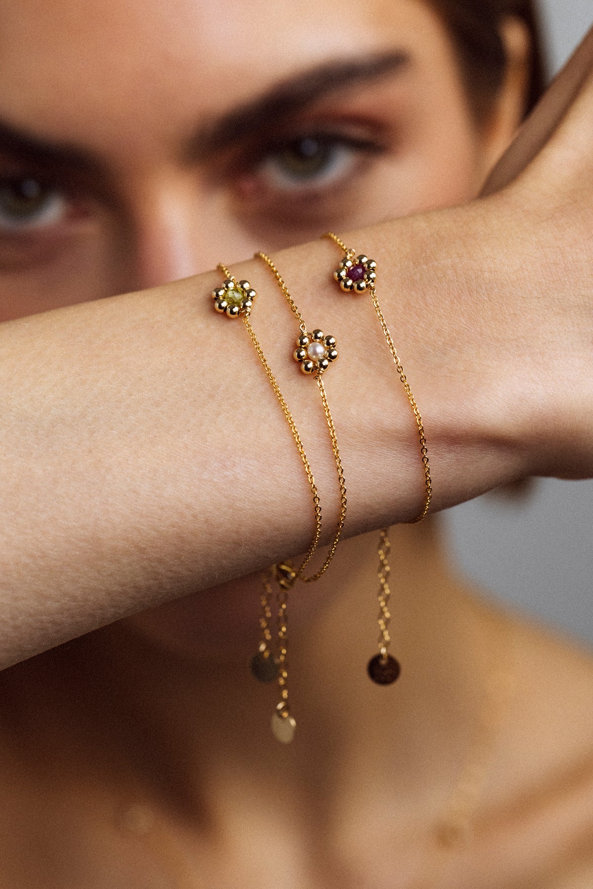 Daisy Bracelet - Peridot