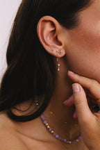 Boucles d'oreilles chaînette Anna - Rubis
