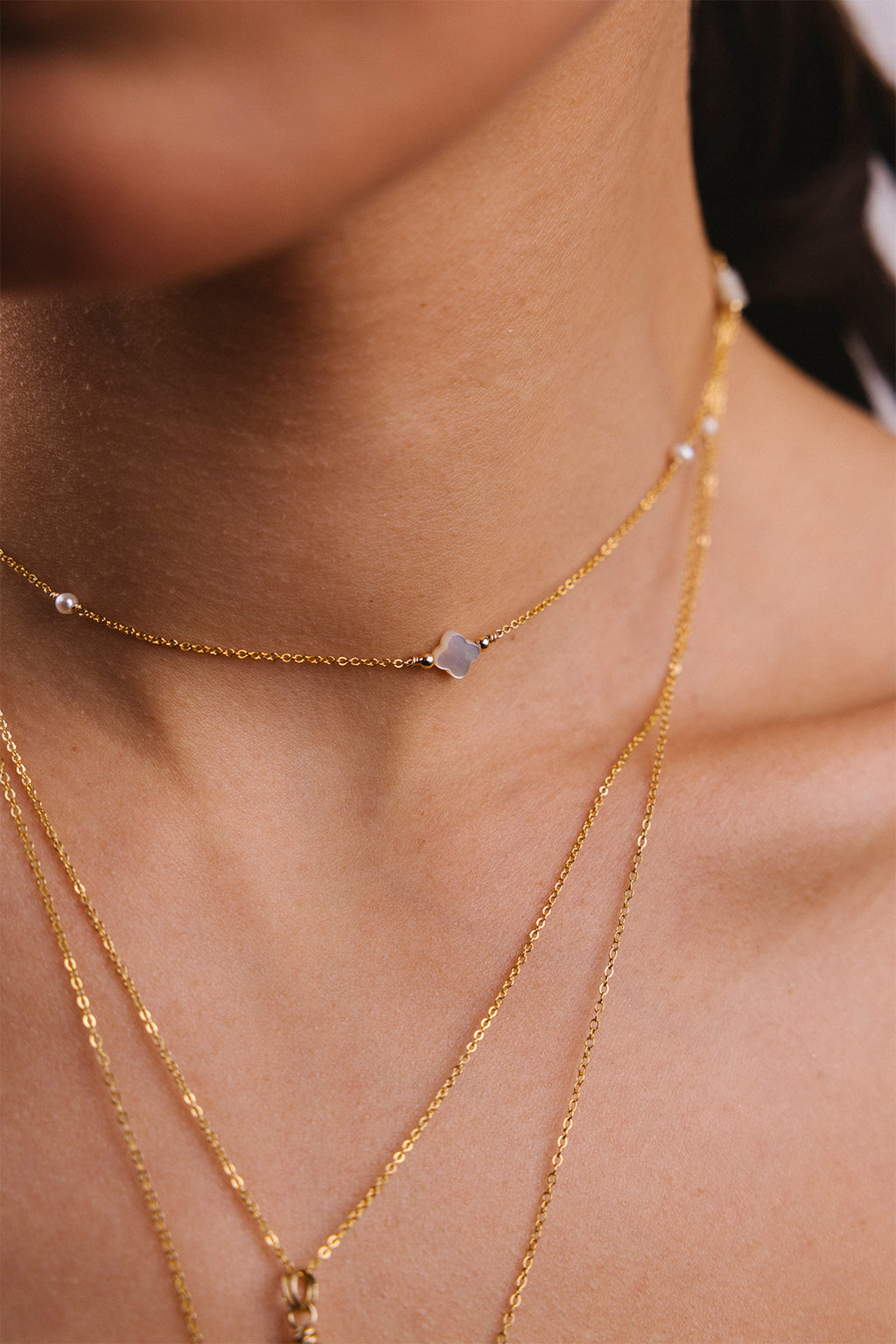 Bracelet-collier Swan - Nacre