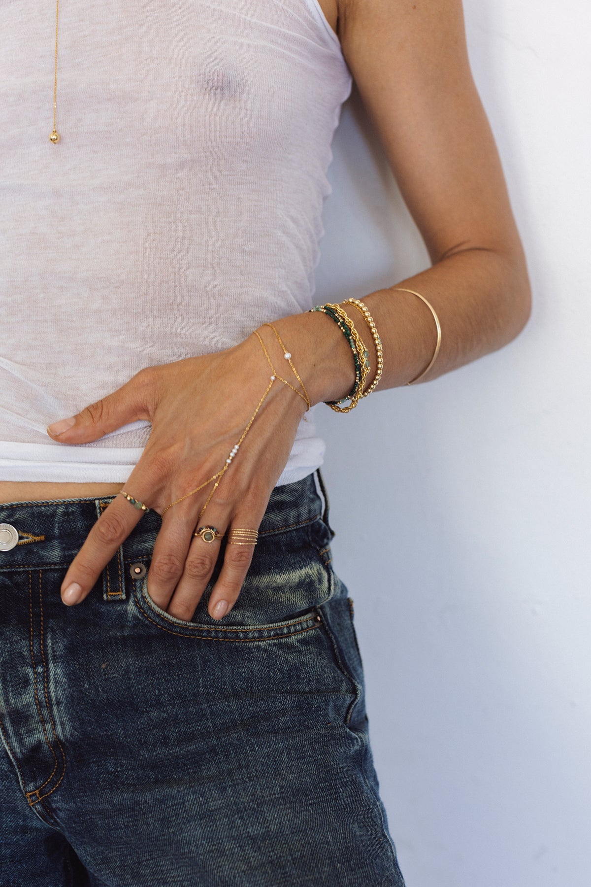 Théa hand jewel - Cultured pearls
