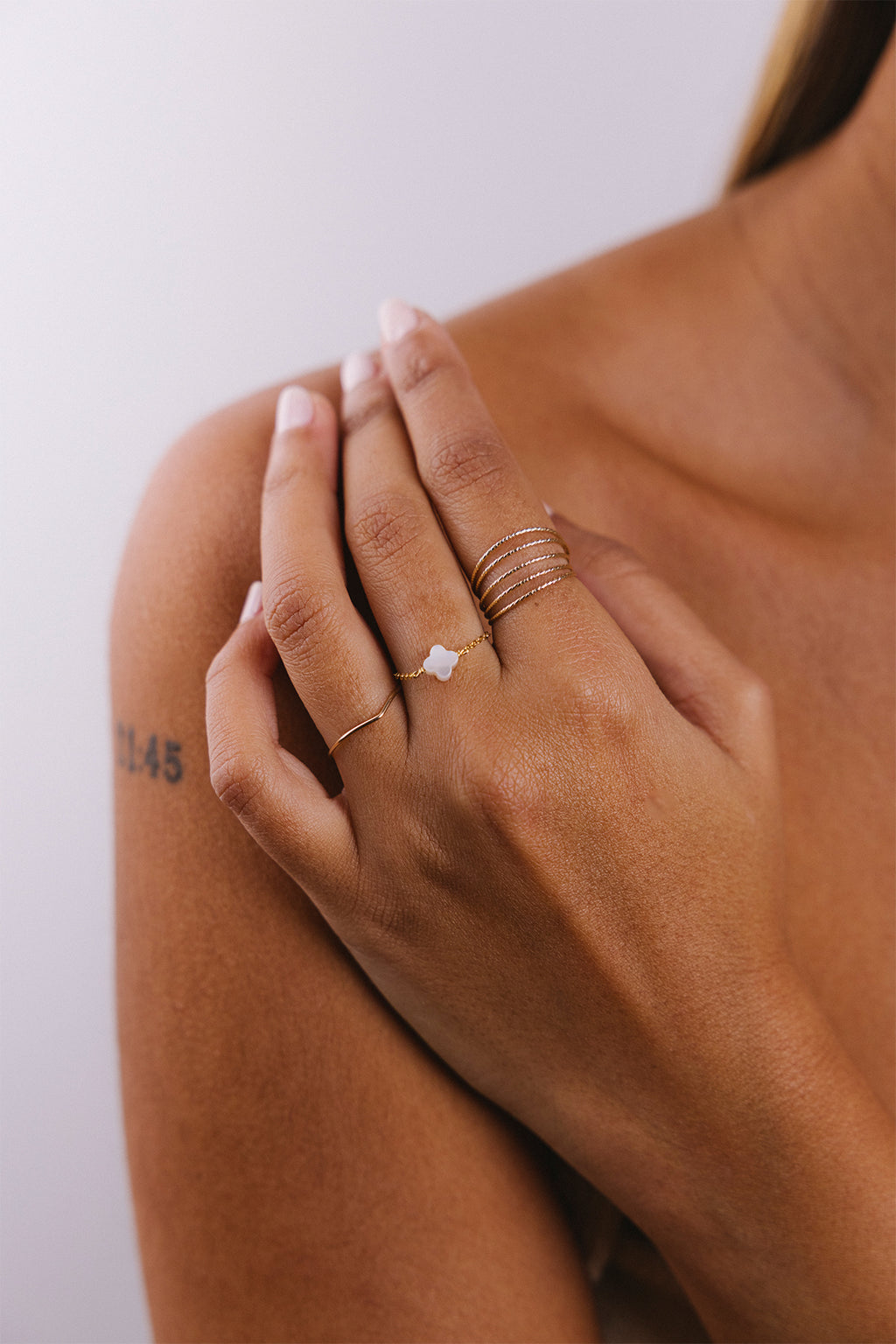 Bague chaînette Swan - Nacre