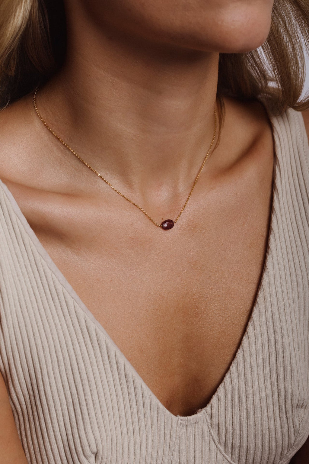 Collier Victoire - Quartz fraise rose