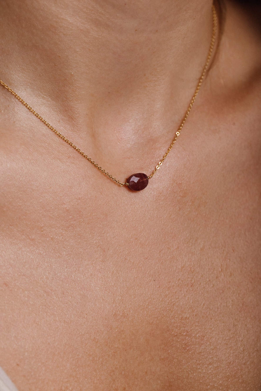 Collier Victoire - Quartz fraise rose