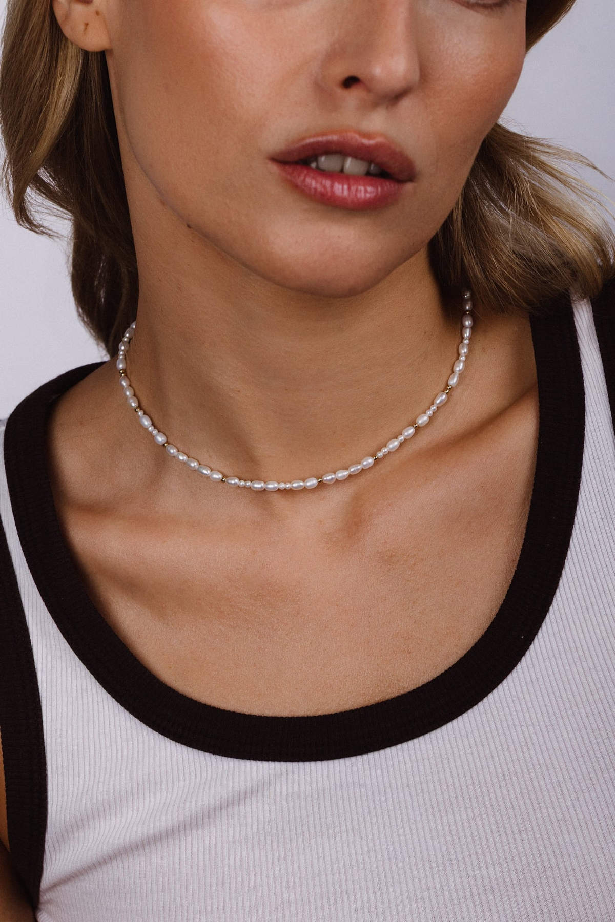 Collier Grain de riz - Perles de culture