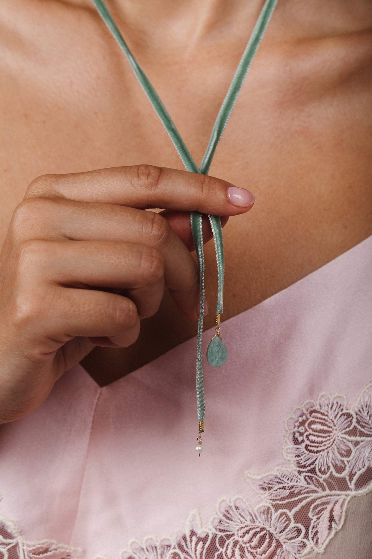 Collier Antoinette - Vert clair