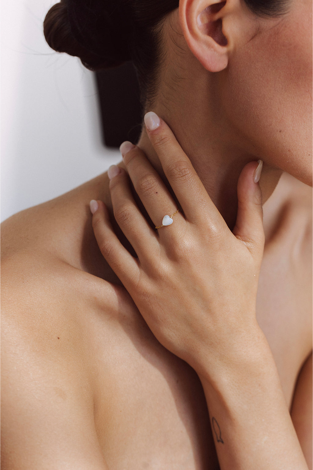 Chain ring Mother of Pearl Heart