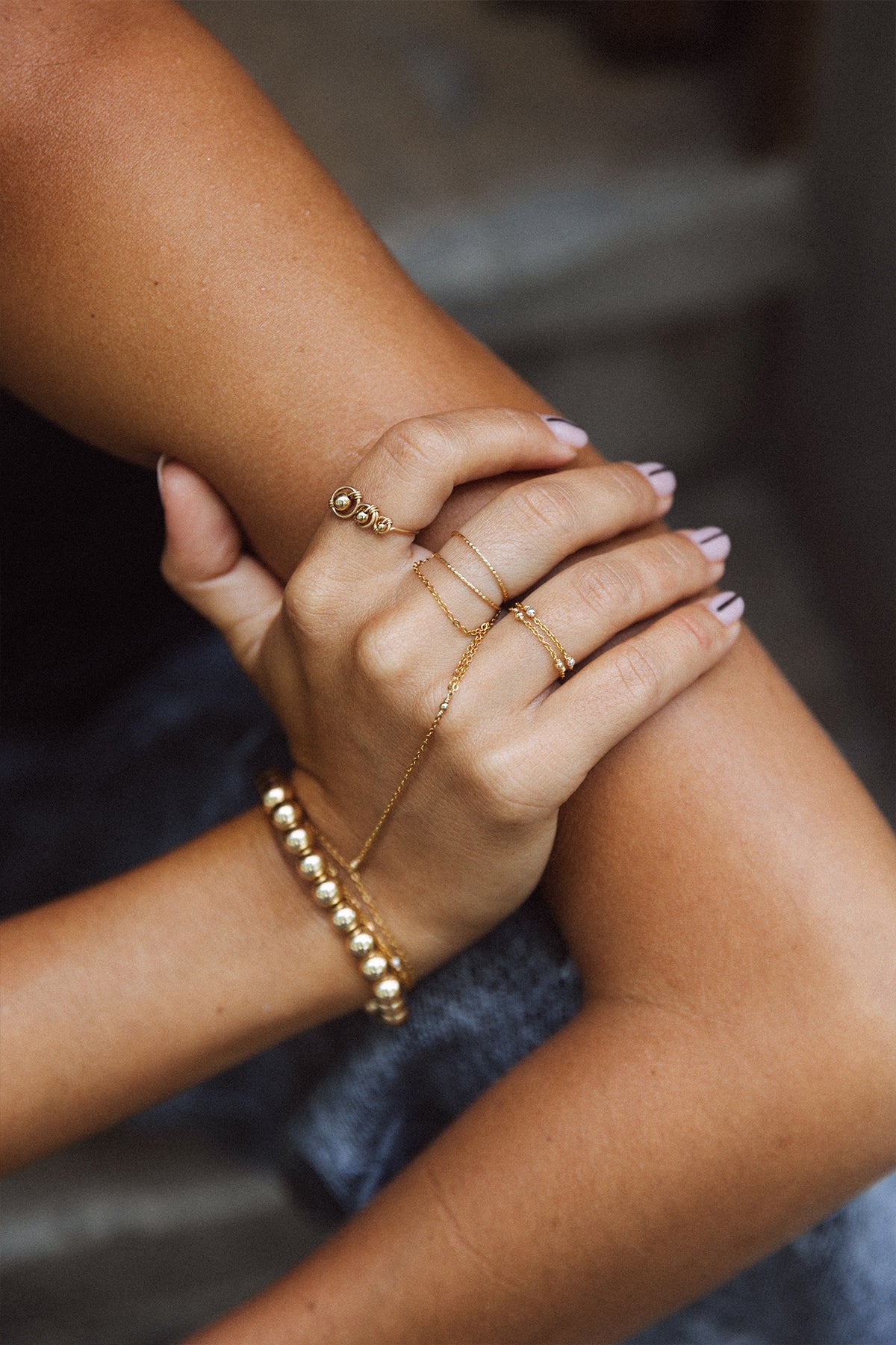 Bague triple Amélia - Or